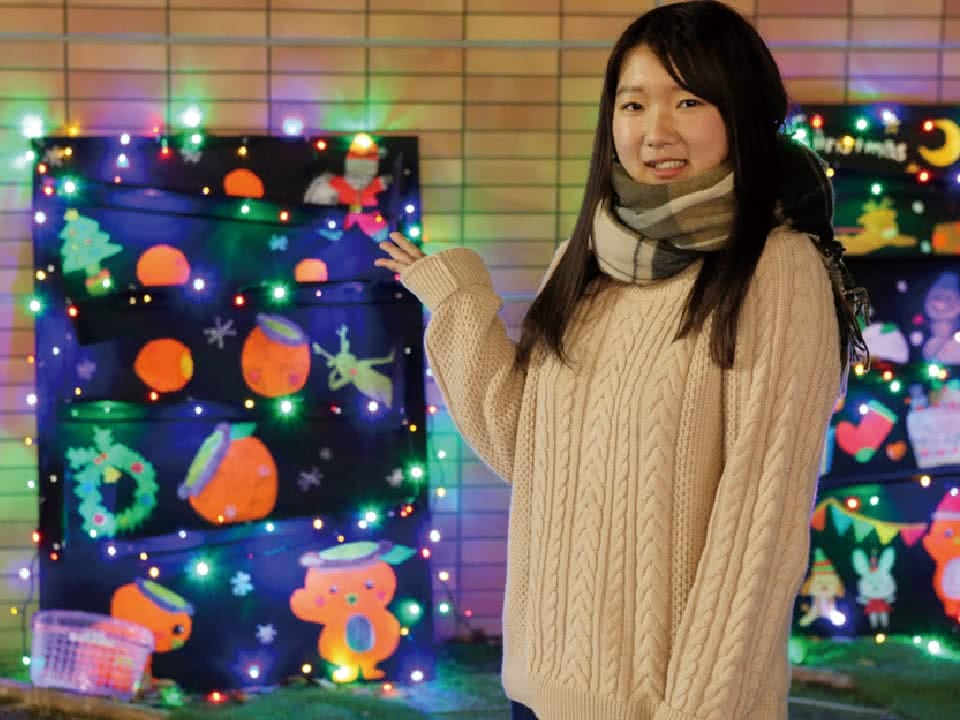 写真:授業で作ったイルミネーション