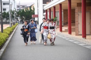 浴衣登校の様子