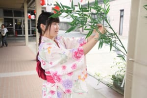 浴衣登校の様子