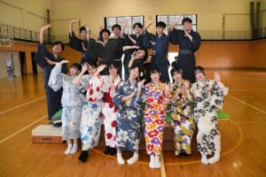 浴衣登校の様子