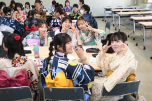 浴衣登校の様子