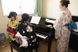 浴衣登校の様子