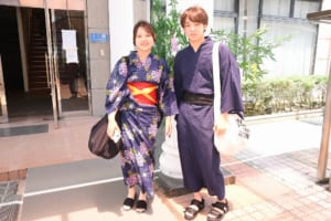 浴衣登校の様子