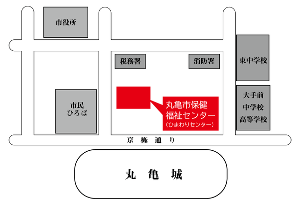 地図:丸亀市保健福祉センター【ひまわりセンター】